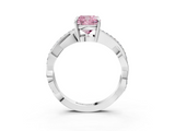 White gold Fancy Pink Cushion  Cut Diamond Twisted Band Engagement Ring with Prong Setting_6