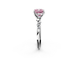 White gold Fancy Pink Cushion  Cut Diamond Vine Band with Four-Prong Setting_42