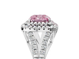 White gold Fancy Pink Cushion  Cut Double Halo Split Shank Diamond Ring with Prong Setting_72