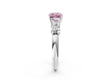 White gold Fancy Pink Cushion  Cut Five-Stone Prong Set Diamond Ring with Classic Band_53