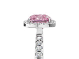 White gold Fancy Pink Cushion Cut Halo Diamond Pave Band with Prong Setting_17