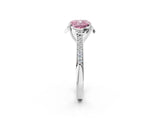 White gold Fancy Pink Cushion  Cut Halo Diamond Ring with Channel Set Band and Four-Prong Setting_34