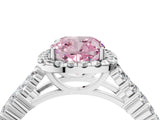 White gold Fancy Pink Cushion Cut Halo Pavé Diamond Engagement Ring with Split Shank and Four-Prong Setting_7