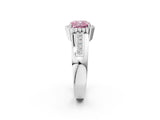 White gold Fancy Pink Cushion  Cut Halo Pave Band Four-Prong Ring_51