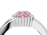 White gold Fancy Pink Cushion  Cut Halo Pave Band Four-Prong Ring_53