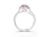 White gold Fancy Pink Cushion Cut Halo Round Diamond Pavé Band with Four-Prong Setting_18