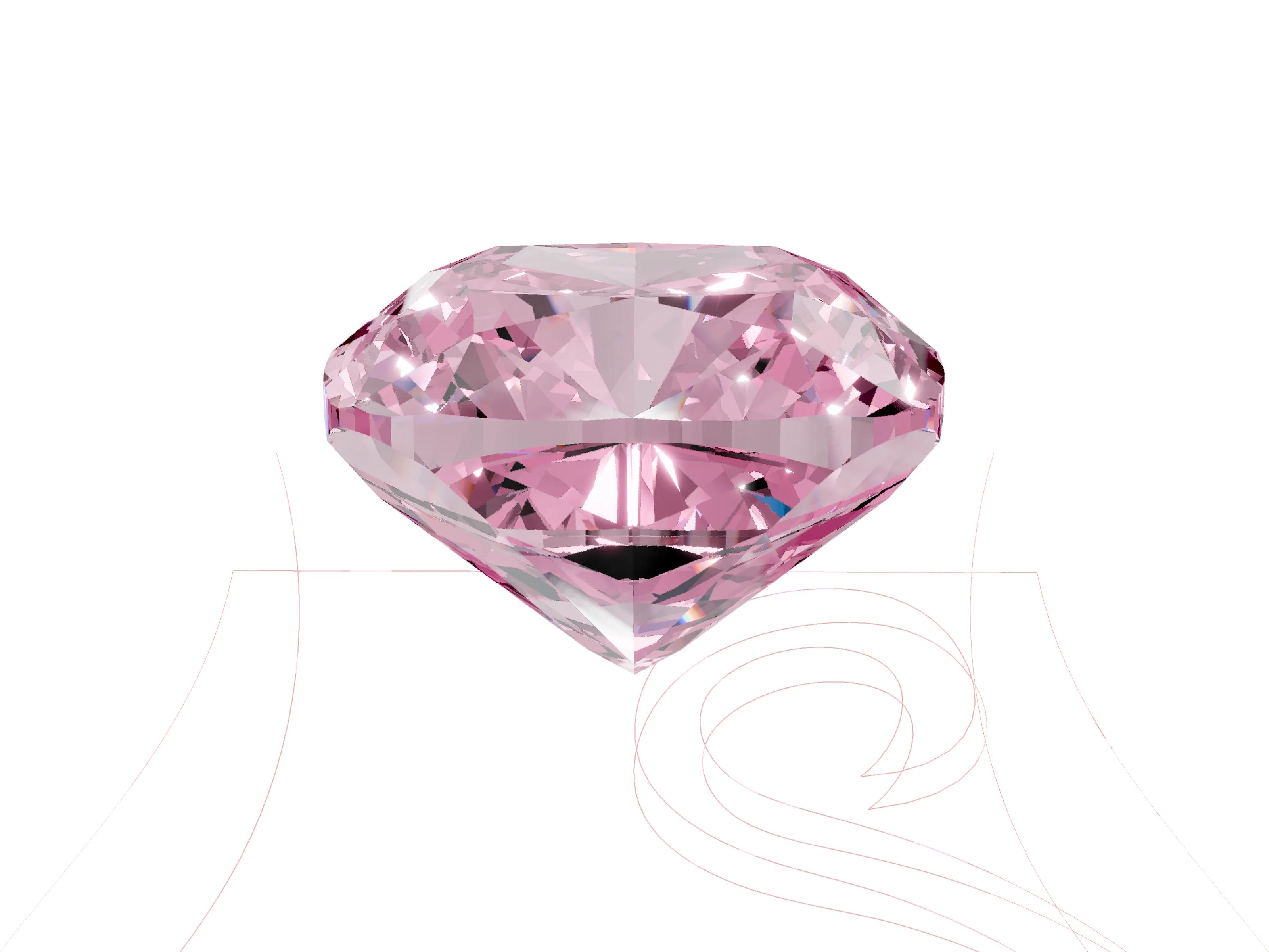 White gold Fancy Pink Cushion Cut Halo Round Diamond Solitaire Ring with Pavé Band and Four-Prong Setting_3