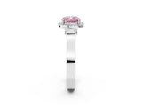 White gold Fancy Pink Cushion Cut Halo Round Diamond Twist Band with Four-Prong Setting_26