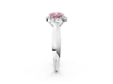 White gold Fancy Pink Cushion  Cut Halo Solitaire Engagement Ring with Square Band and Four-Prong Setting_92