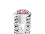 White gold Fancy Pink Cushion  Cut Halo Split Shank Diamond Ring with Four-Prong Setting_50