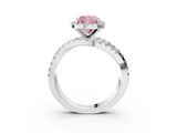 White gold Fancy Pink Cushion  Cut Halo Split Shank Prong Setting Ring_75
