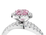 White gold Fancy Pink Cushion  Cut Halo Split Shank Prong Setting Ring_75