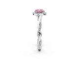 White gold Fancy Pink Cushion Cut Halo Twist Band with Four-Prong Setting_2