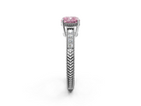 White gold Fancy Pink Cushion  Cut Milgrain Channel Set Engagement Ring with Solitaire Prong Setting_63