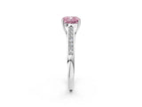 White gold Fancy Pink Cushion Cut Solitaire Cathedral Diamond Engagement Ring with Channel-Set Band and Four-Prong Setting_17