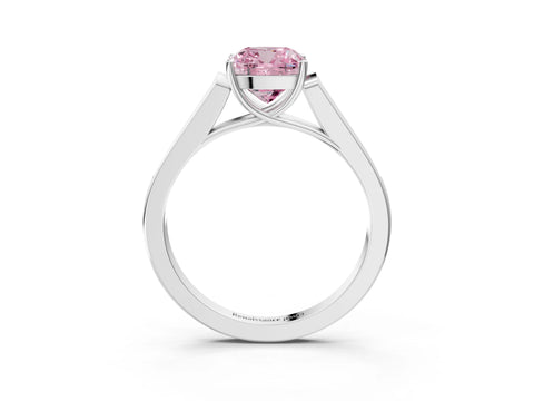 White gold Fancy Pink Cushion Cut Solitaire Cathedral Diamond Engagement Ring with Channel-Set Band and Four-Prong Setting_18