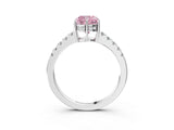 White gold Fancy Pink Cushion Cut Solitaire Diamond Engagement Ring with Pavé Band and Six-Prong Setting_27
