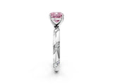 White gold Fancy Pink Cushion Cut Solitaire Diamond Engagement Ring with Twisted Pave Band and Four-Prong Setting_39