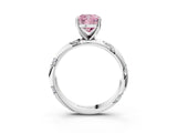 White gold Fancy Pink Cushion Cut Solitaire Diamond Engagement Ring with Twisted Pave Band and Four-Prong Setting_41