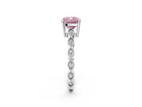 White gold Fancy Pink Cushion Cut Solitaire Diamond Ring with Infinity Twist Band and Four-Prong Setting_38
