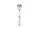 White gold Fancy Pink Cushion Cut Solitaire Diamond Ring with Prong Setting and Plain Band_14