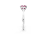 White gold Fancy Pink Cushion Cut Solitaire Diamond Ring with Six-Prong Setting and Classic Band_266