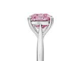 White gold Fancy Pink Cushion Cut Solitaire Diamond Ring with Six-Prong Setting and Classic Band_269