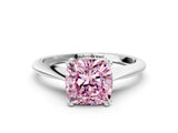 White gold Fancy Pink Cushion Cut Solitaire Diamond Ring with Six-Prong Setting and Classic Band_37
