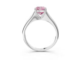 White gold Fancy Pink Cushion Cut Solitaire Diamond Ring with Six-Prong Setting and Classic Band_59