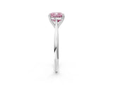 White gold Fancy Pink Cushion Cut Solitaire Diamond Ring with Six-Prong Setting and Classic Band_63