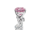 White gold Fancy Pink Cushion  Cut Solitaire Diamond Twisted Band with Pave Setting_89