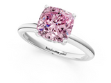 White gold Fancy Pink Cushion  Cut Solitaire Engagement Ring with Four-Prong Setting and Classic Band_21
