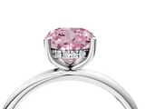 White gold Fancy Pink Cushion  Cut Solitaire Engagement Ring with Four-Prong Setting and Classic Band_23