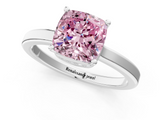 White gold Fancy Pink Cushion  Cut Solitaire Engagement Ring with Four-Prong Setting on a Classic Band_21