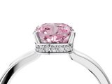 White gold Fancy Pink Cushion  Cut Solitaire Engagement Ring with Four-Prong Setting on a Classic Band_24
