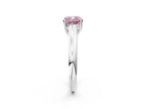 White gold Fancy Pink Cushion Cut Solitaire Engagement Ring with Tapered Band and Four-Prong Setting_29