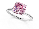 White gold Fancy Pink Cushion  Cut Solitaire Engagement Ring with Thin Band and Four-Prong Setting_4