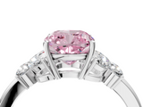 White gold Fancy Pink Cushion  Cut Solitaire Floral Diamond Ring with Four-Prong Setting_41