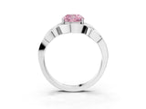White gold Fancy Pink Cushion Cut Solitaire Intertwined Band Prong Setting Ring_3