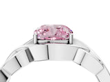 White gold Fancy Pink Cushion Cut Solitaire Intertwined Band Prong Setting Ring_4