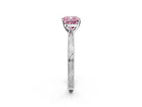 White gold Fancy Pink Cushion Cut Solitaire Milgrain Engraved Band with Four-Prong Setting_14