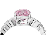 White gold Fancy Pink Cushion Cut Solitaire Milgrain Leaf Band with Prong Setting_16