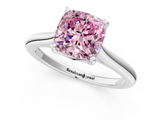 White gold Fancy Pink Cushion  Cut Solitaire Ring with Cathedral Band and Four-Prong Setting_54