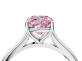 White gold Fancy Pink Cushion  Cut Solitaire Ring with Cathedral Band and Four-Prong Setting_57
