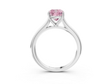 White gold Fancy Pink Cushion  Cut Solitaire Ring with Cathedral Band and Four-Prong Setting_62