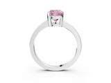 White gold Fancy Pink Cushion  Cut Solitaire Ring with Four-Prong Setting and Classic Band_45
