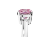 White gold Fancy Pink Cushion  Cut Solitaire Ring with Four-Prong Setting and Classic Band_47