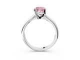 White gold Fancy Pink Cushion  Cut Solitaire Ring with Four-Prong Setting on a Classic Band_69