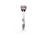White gold Fancy Pink Cushion  Cut Solitaire Ring with Four-Prong Setting on a Classic Band_76