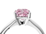 White gold Fancy Pink Cushion  Cut Solitaire Ring with Four-Prong Setting on a Classic Band_78